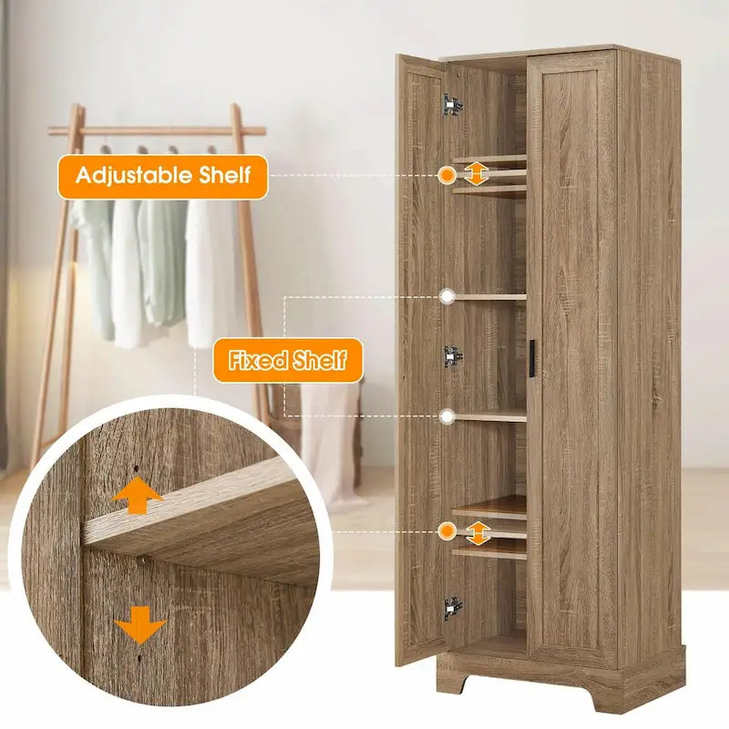 Storage Cabinet with Two Doors and Adjustable Shelf
