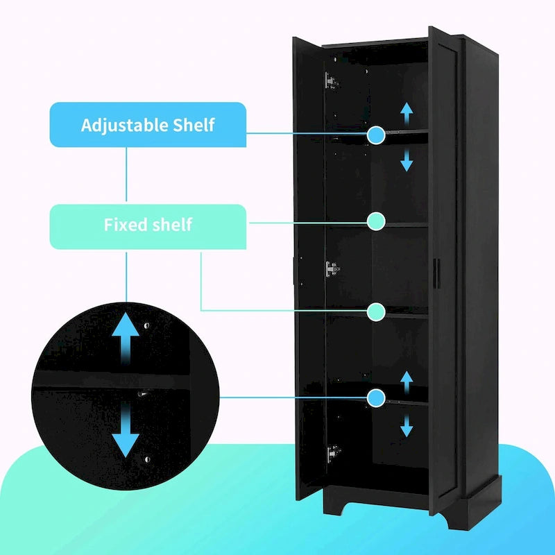 Storage Cabinet with Two Doors and Adjustable Shelf